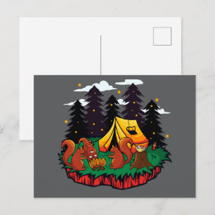 Mehr Spaß mit diesem Camping-Eichhörnchen Postkarte
