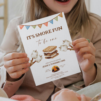 Mehr Spaß mit S’mores zum ersten Geburtstag beim C Einladung