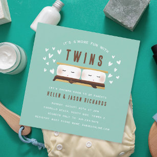 Mehr Spaß mit Twins Baby Dusche Einladung