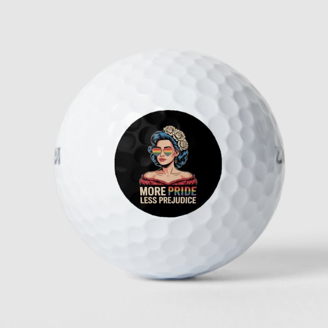 Mehr Stolz weniger Vorurteil LGBTQ Pride Ally Rain Golfball (Vorderseite)