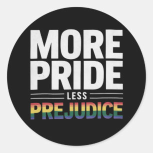 Mehr Stolz weniger Vorurteile Gay Pride LGBt Monat Runder Aufkleber