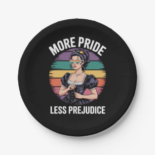 Mehr Stolz weniger Vorurteile LGBTQ Gay Pride Verb Pappteller