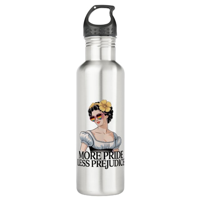 Mehr Stolz weniger Vorurteile LGBTQ stolz auf Alle Edelstahlflasche (Vorderseite)