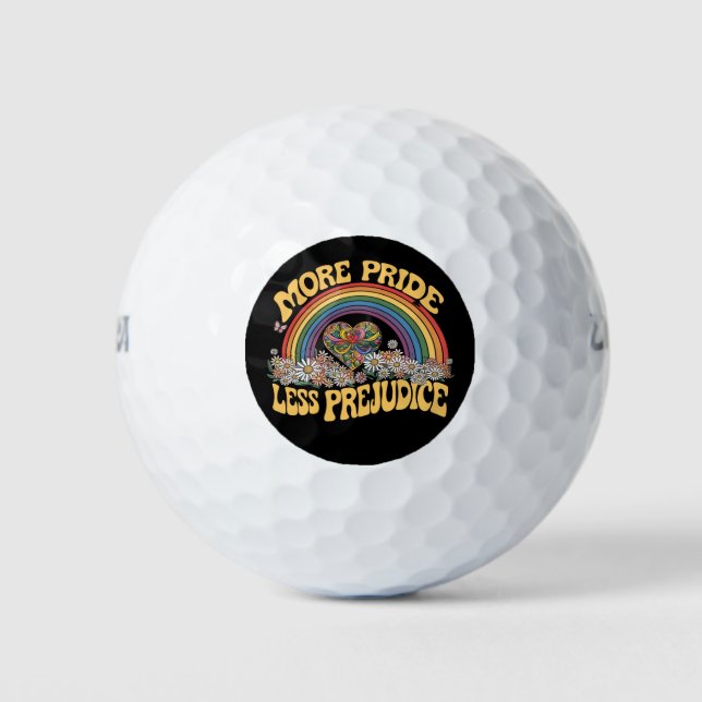 Mehr Stolz weniger Vorurteile Retro-Regenbogen-Pri Golfball (Vorderseite)