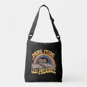 Mehr Stolz weniger Vorurteile Retro Regenbogen Sto Tragetaschen Mit Langen Trägern