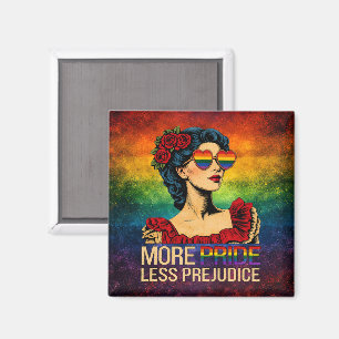 Mehr Stolz, weniger Vorurteile Stolz Monat LGBTQ Magnet