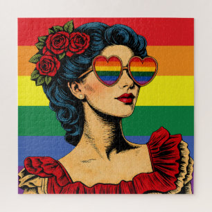 Mehr Stolz, weniger Vorurteile Stolz Monat LGBTQ Puzzle