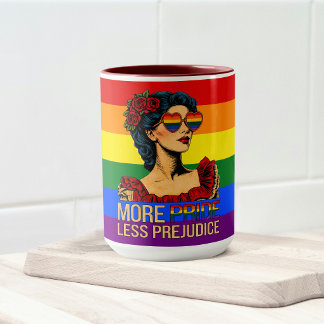 Mehr Stolz, weniger Vorurteile Stolz Monat LGBTQ Tasse