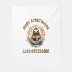Mehr Strecken Weniger Stress Faultier Fleecedecke