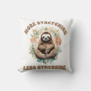 Mehr Strecken Weniger Stress Faultier Kissen