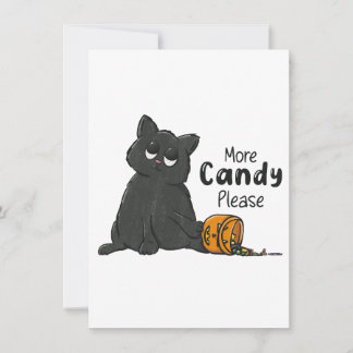 Mehr Süßigkeiten bitte Halloween schwarze Katze Einladung