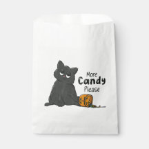 Mehr Süßigkeiten bitte Halloween schwarze Katze