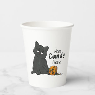 Mehr Süßigkeiten bitte Halloween schwarze Katze Pappbecher