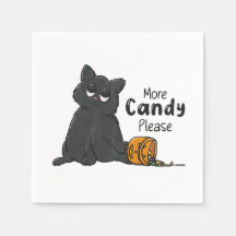 Mehr Süßigkeiten bitte Halloween schwarze Katze