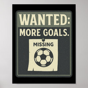 Mehr Tore erwünscht Fußball-Fan Retro Poster