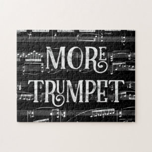Mehr Trumpet-Chalkboard - Schwarz-weiße Musik Puzzle