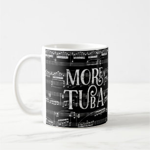Mehr Tuba Chalkboard - Schwarz-weiße Musik Kaffeetasse