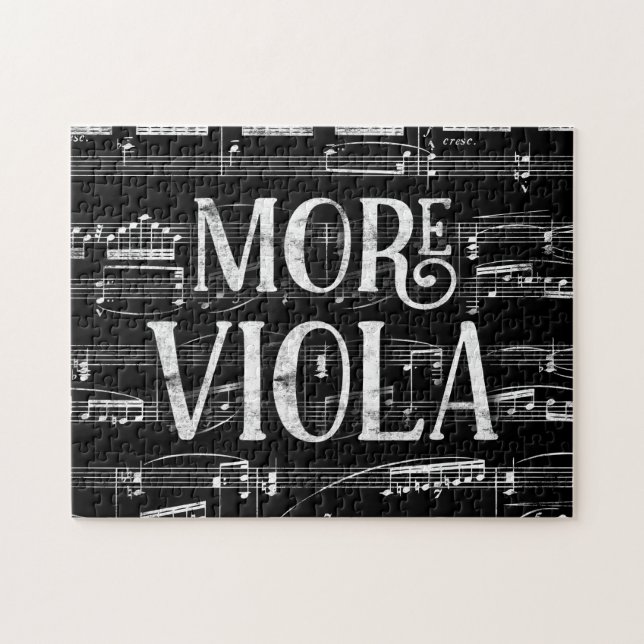 Mehr Viola Chalkboard - Schwarz-weiße Musik Puzzle (Horizontal)