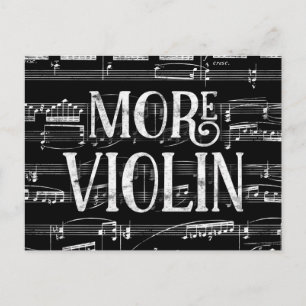 Mehr Violine Tafel - Schwarz Weiß Musik Postkarte