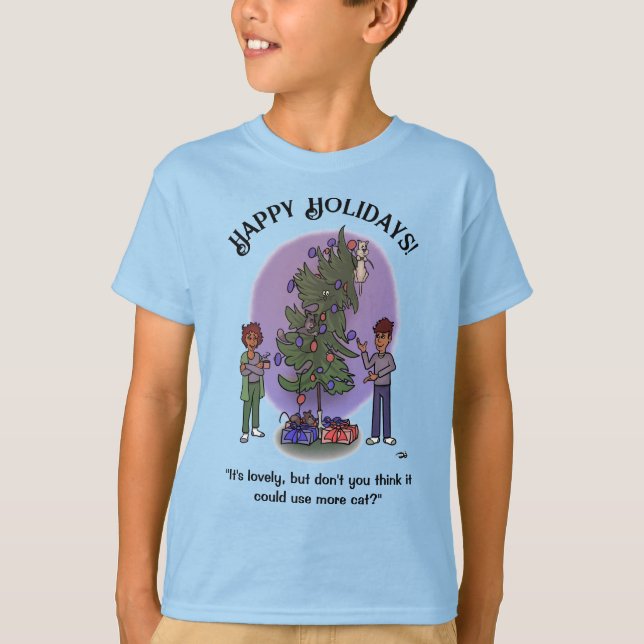 Mehr Weihnachtsjunge für Katzen T-Shirt (Vorderseite)