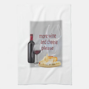 Mehr Wein und Käse Geschirrtuch