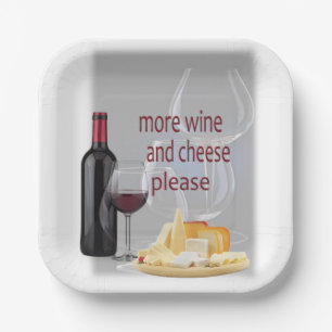 Mehr Wein und Käse Pappteller