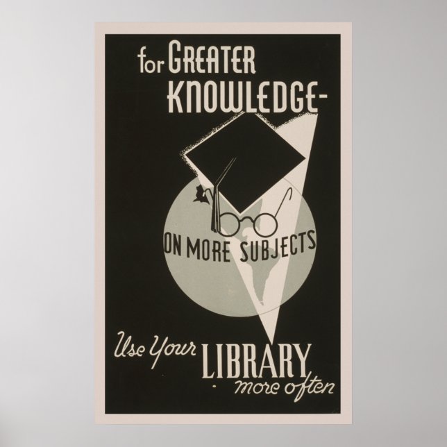 Mehr Wissensbibliothek 1940 WPA Vintage Poster (Vorne)