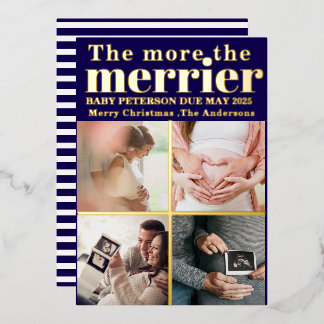 Mehr zum Merrier Modern Christmas Pregnancy Foil Folieneinladung