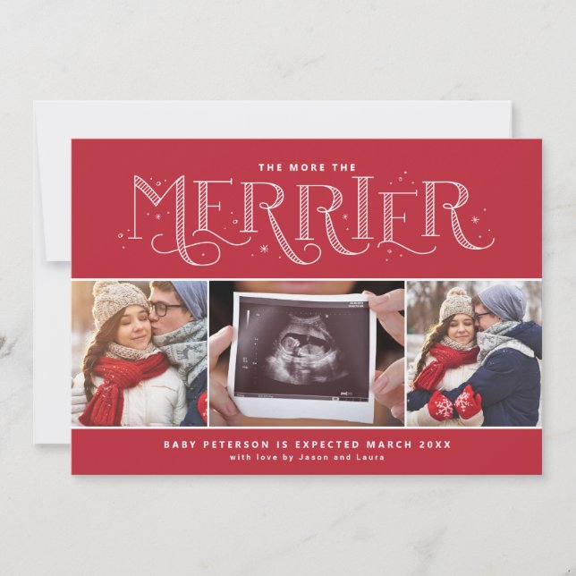 Mehr zum Merrier Pregnancy Ankündigung Weihnachten (Vorderseite)