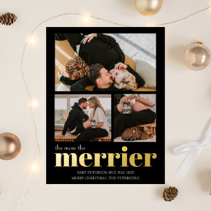 Mehr zur heiteren Schwangerschaftsankündigung Weih Folien Feiertagspostkarte