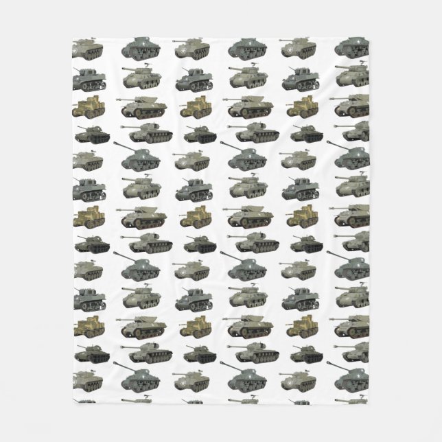 Mehrere amerikanische WW2-Tanks und gepanzerte Fah Fleecedecke (Vorderseite)