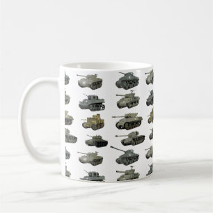 Mehrere amerikanische WW2-Tanks und gepanzerte Fah Kaffeetasse