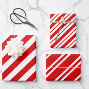 Mehrere diagonale Streifenmuster DIY Farben Weiß R Geschenkpapier Set