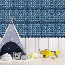 Mehrere Farbtöne des Musters "Blue Geometric X O"