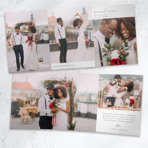 Mehrere Foto Hochzeit dreimal Dankeschön Karte
