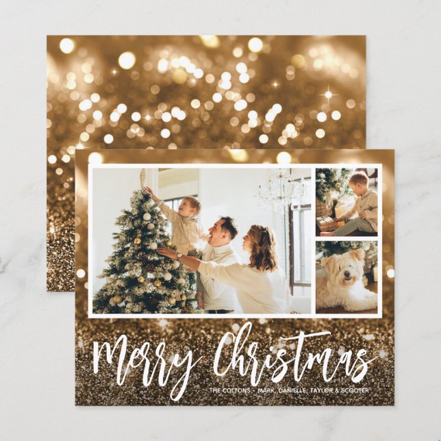 Mehrere Fotos Frohe Weihnachtskarten (Vorne/Hinten)