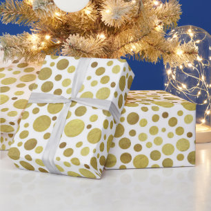 Mehrere goldene Kreise auf weißem Hintergrund Geschenkpapier