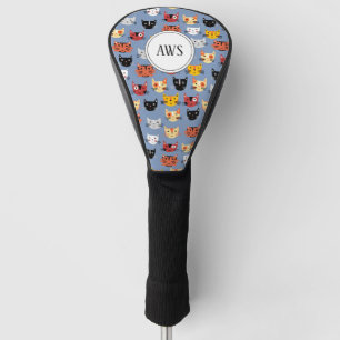 Mehrere Katzen Fun Muster Monogram Golf Head Cover Headcover