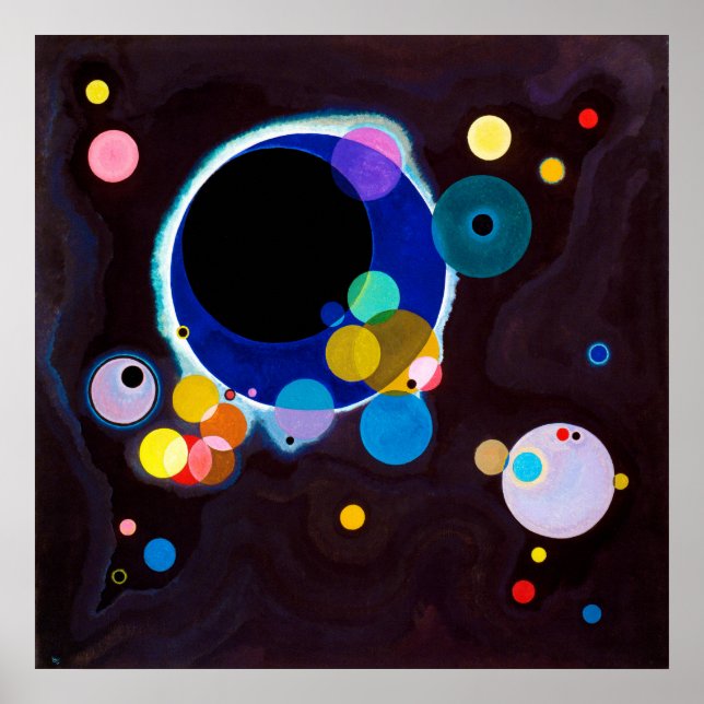 Mehrere Kreise, Wassily Kandinsky Poster (Vorne)