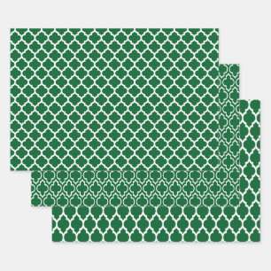 Mehrere marokkanische Muster DIY Colors Green Whit Geschenkpapier Set