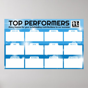 Mehrere Mitarbeiter des Monats-Fotos zeigen Post a Poster