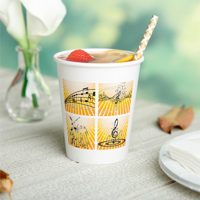 Mehrere Musiknoten Pappbecher (Von Creator hochgeladen)