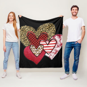 Mehrere wilde Herzen Fleecedecke
