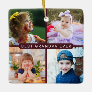 Mehrfach-Foto Bild Opa Burgunder Weihnachten Keramikornament