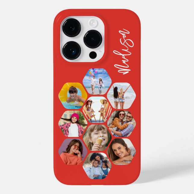 Mehrfach-Foto-Collage Einfach Moderne Personalisie Case-Mate iPhone Hülle (Rückseite)