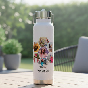 Mehrfach-Foto-Collage Moderne personalisierte Name Trinkflasche