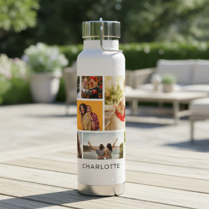 Mehrfach-Foto-Collage Personalisierter Name Trinkflasche