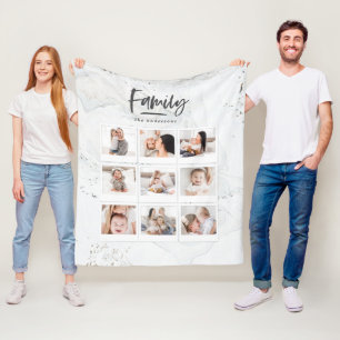 Mehrfach-Foto-Fotodruck der Marmorfamilie Fleecedecke