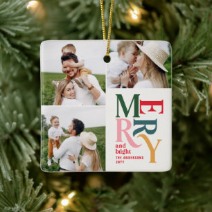 Mehrfach-Foto moderne farbenfrohe Typografie einzi Keramikornament