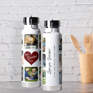 Mehrfach-Fotocollage bester Opa ever personalisier Trinkflasche